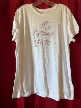 Under Armour White Tee with Pink Script "The Empire State"